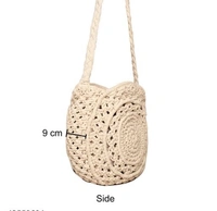 ASTRID Round White Macrame Sling Bag - Free Size, White, Macrame, Pack of1, Round